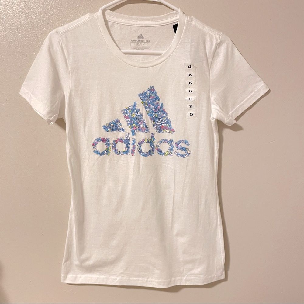 NWT Adidas Amplifier Tee | Sneaker Print | Sz XS